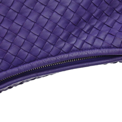 Bottega Veneta Purple Lambskin Intrecciato Hobo Handbag