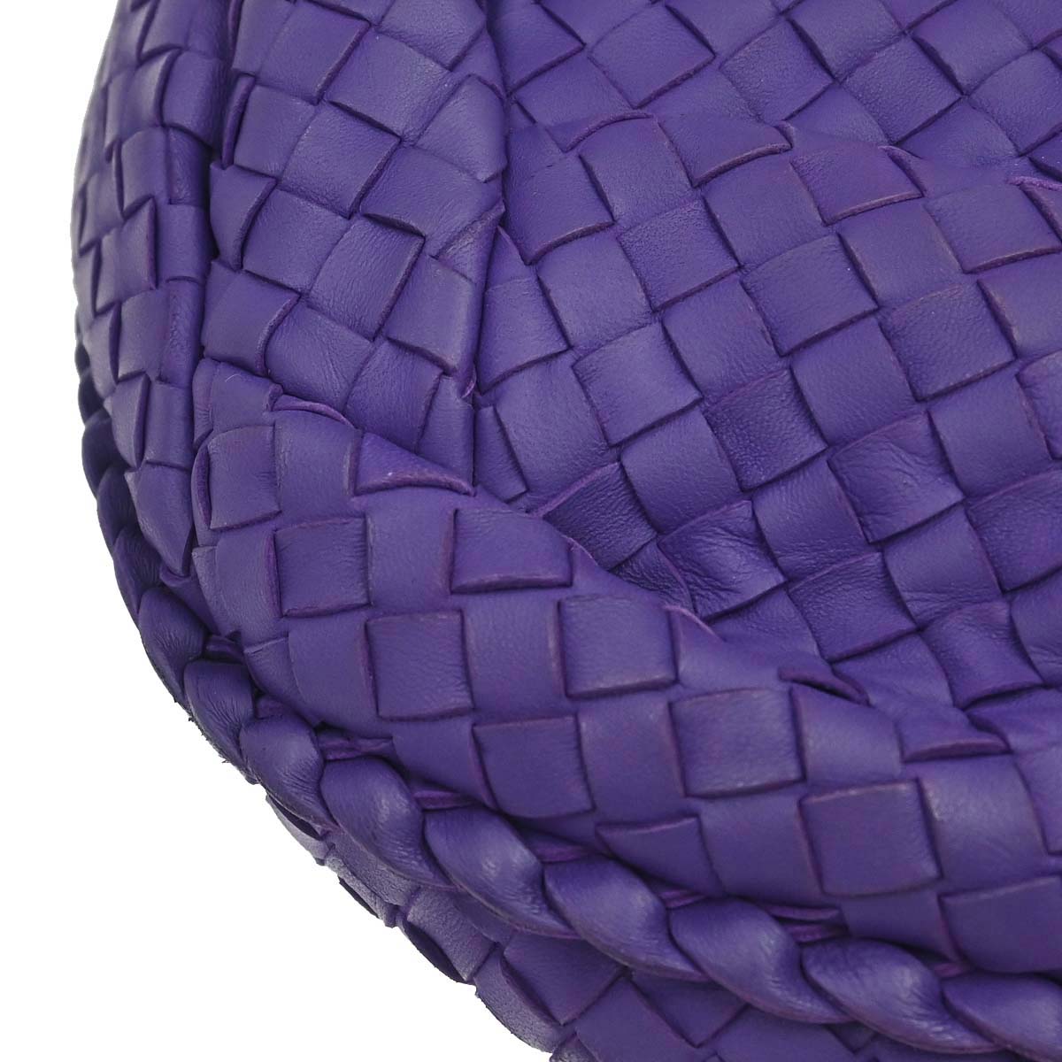 Bottega Veneta Purple Lambskin Intrecciato Hobo Handbag