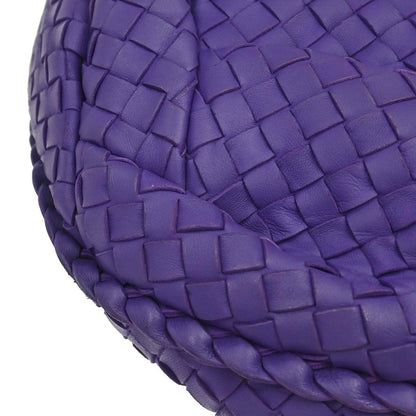 Bottega Veneta Purple Lambskin Intrecciato Hobo Handbag