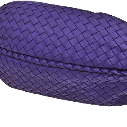 Bottega Veneta Purple Lambskin Intrecciato Hobo Handbag