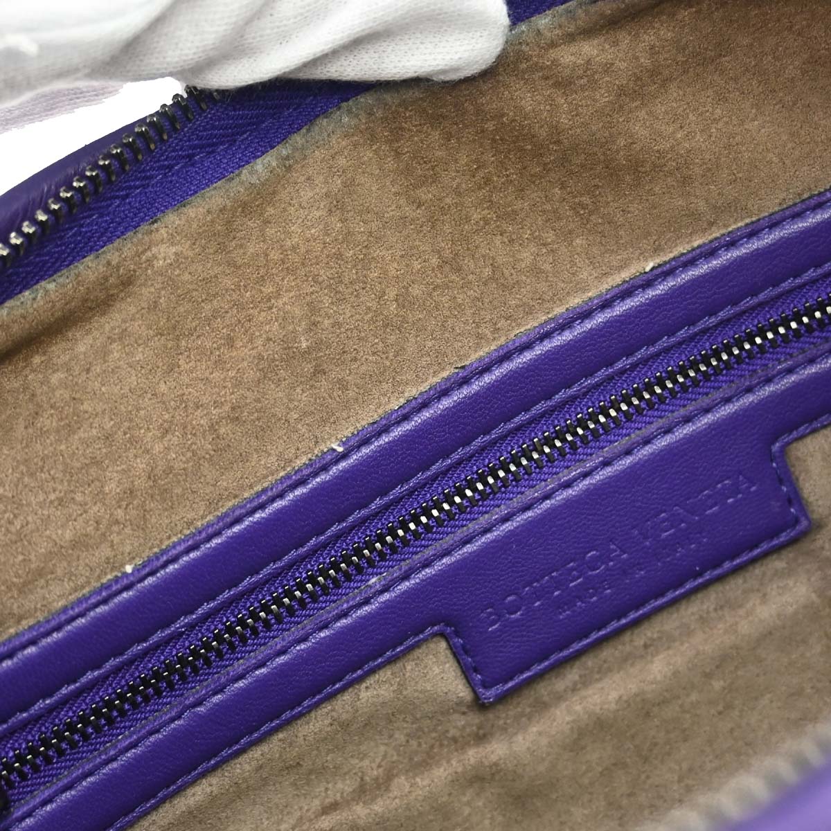 Bottega Veneta Purple Lambskin Intrecciato Hobo Handbag