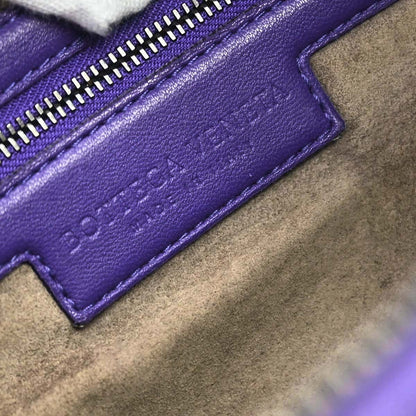 Bottega Veneta Purple Lambskin Intrecciato Hobo Handbag