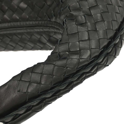 Bottega Veneta Black Lambskin Intrecciato Hobo Handbag