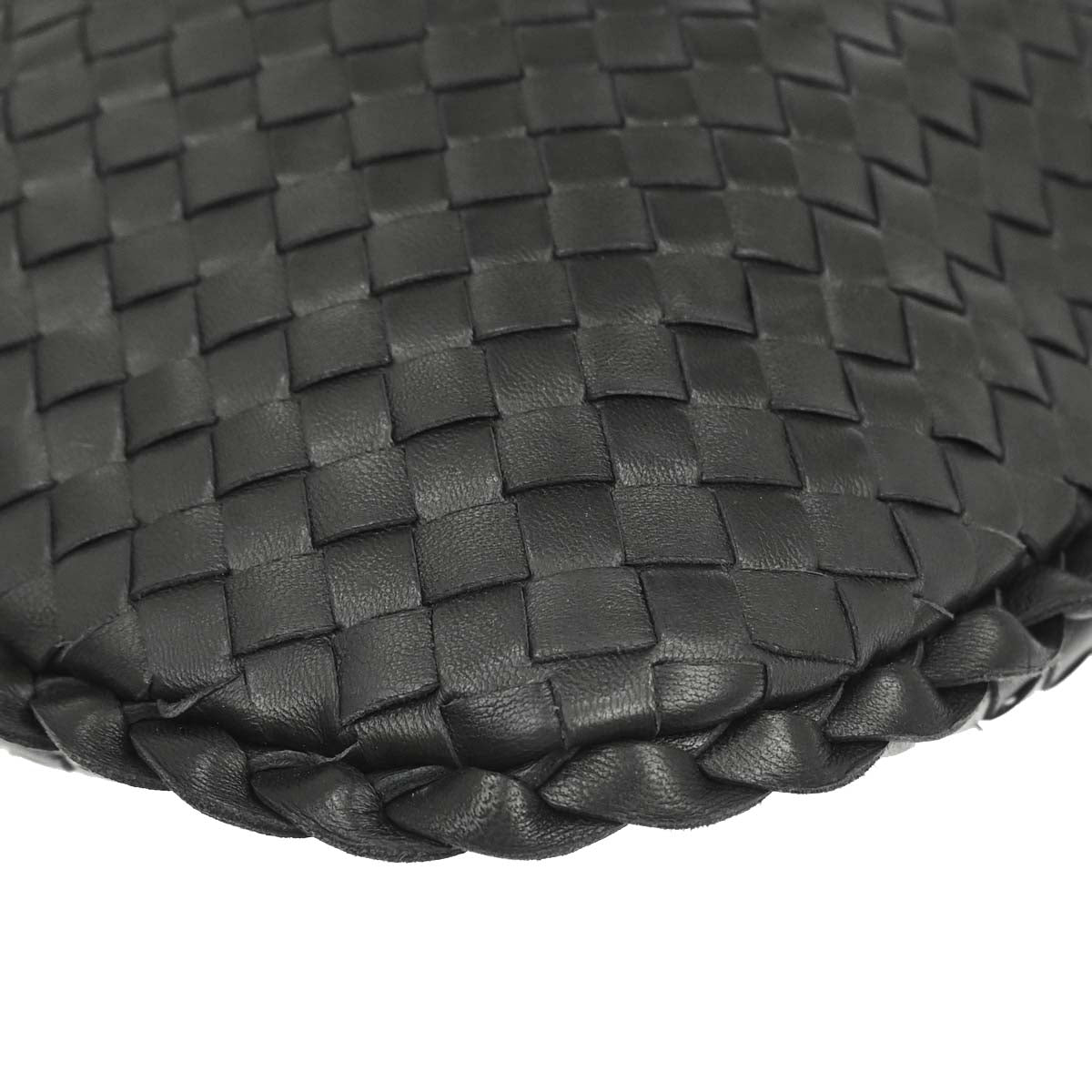 Bottega Veneta Black Lambskin Intrecciato Hobo Handbag