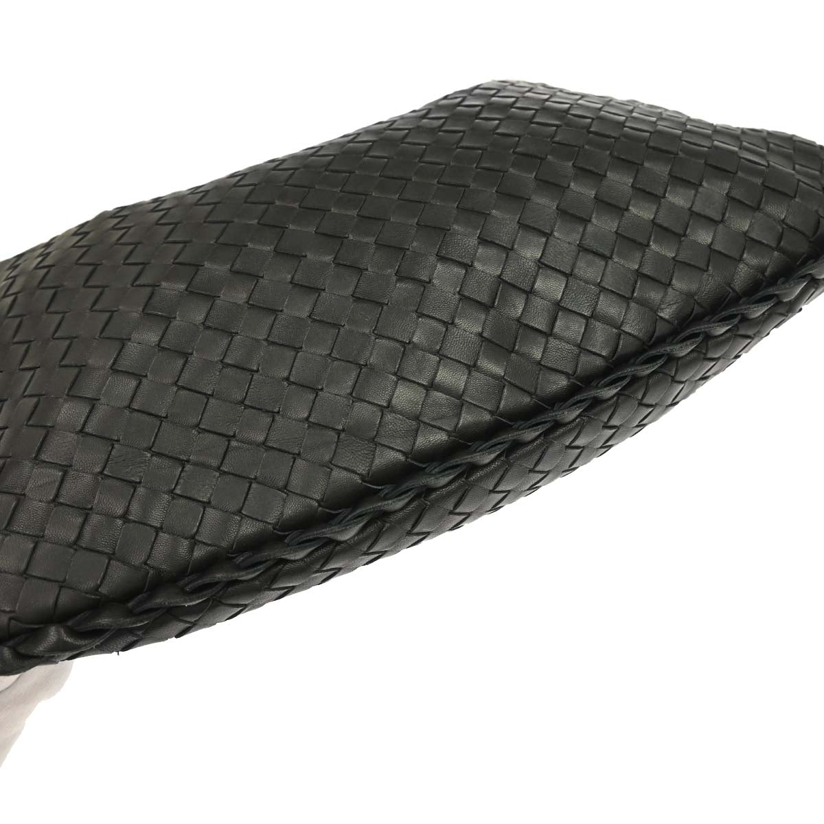 Bottega Veneta Black Lambskin Intrecciato Hobo Handbag