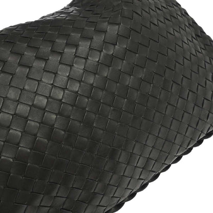 Bottega Veneta Black Lambskin Intrecciato Hobo Handbag
