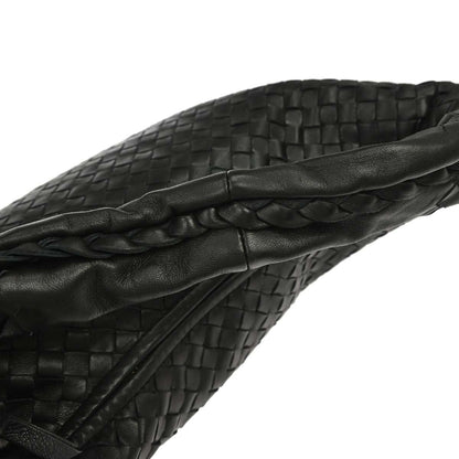 Bottega Veneta Black Lambskin Intrecciato Hobo Handbag