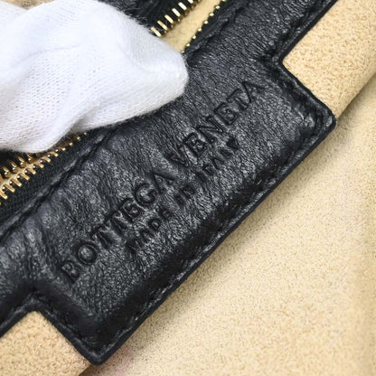 Bottega Veneta Black Lambskin Intrecciato Hobo Handbag