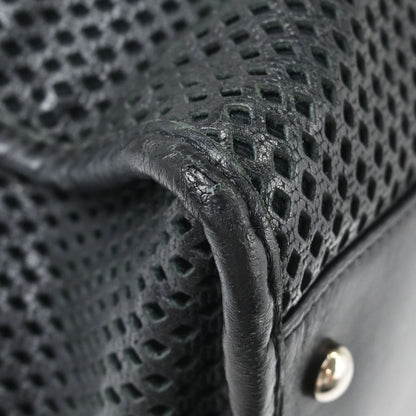 Chanel 2012-2013 Black Perforated Calfskin Up In The Air Tote 2way Chain Handbag