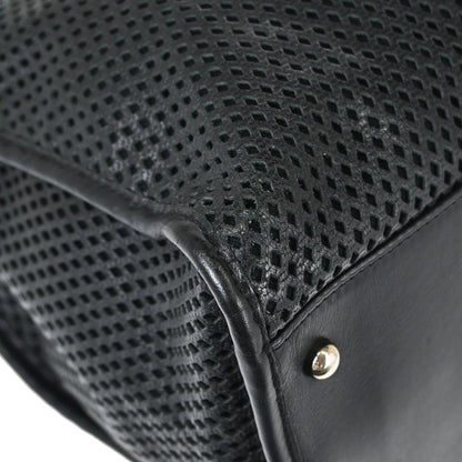 Chanel 2012-2013 Black Perforated Calfskin Up In The Air Tote 2way Chain Handbag