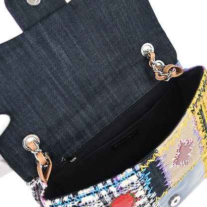 Chanel 2010-2011 Beige Tweed Patchwork Jumbo Shoulder Bag