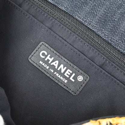 Chanel 2010-2011 Beige Tweed Patchwork Jumbo Shoulder Bag