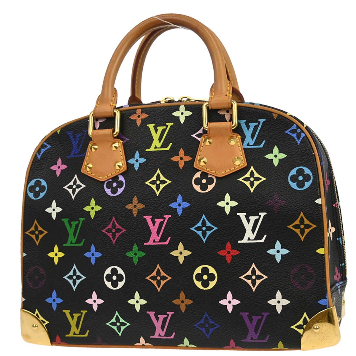 Louis Vuitton 2004 Black Monogram Multicolor Trouville Handbag M92662