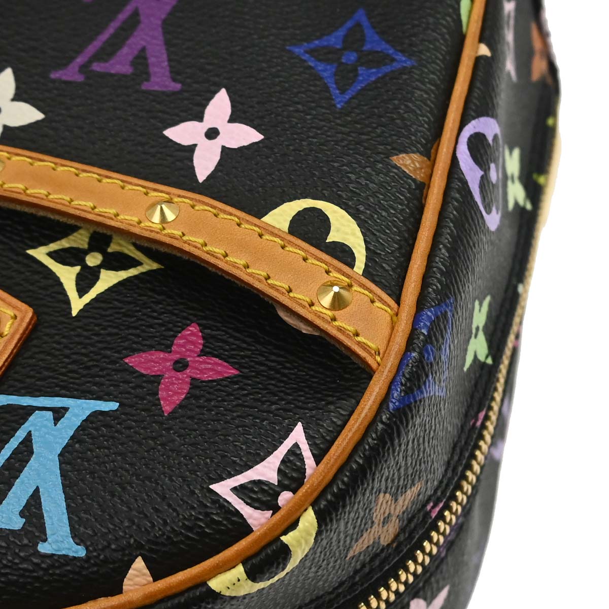 Louis Vuitton 2004 Black Monogram Multicolor Trouville Handbag M92662