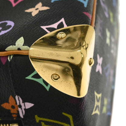 Louis Vuitton 2004 Black Monogram Multicolor Trouville Handbag M92662