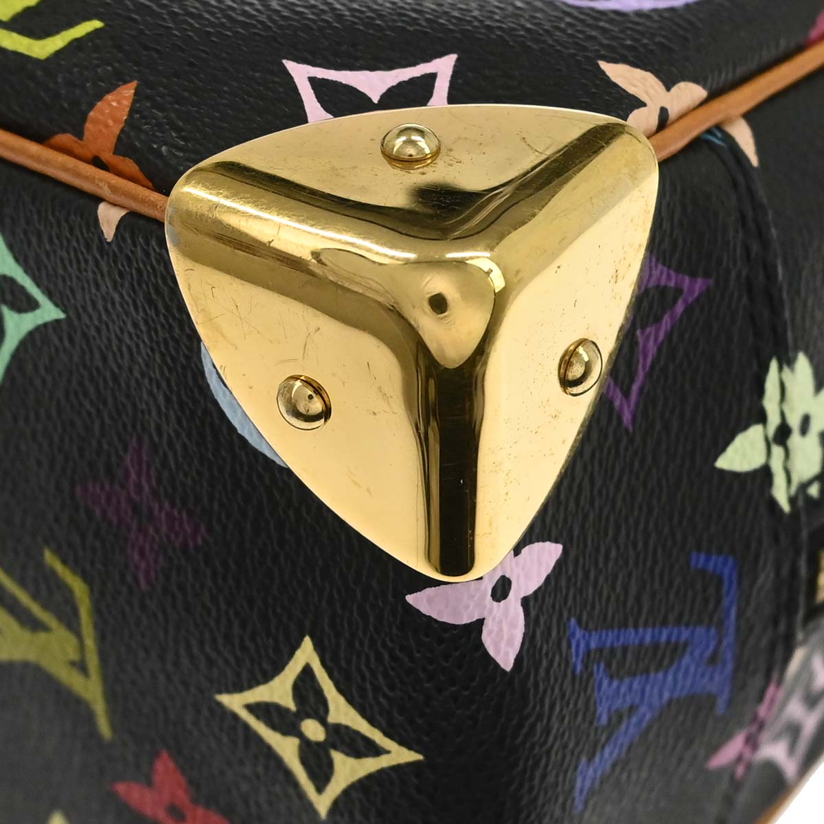 Louis Vuitton 2004 Black Monogram Multicolor Trouville Handbag M92662