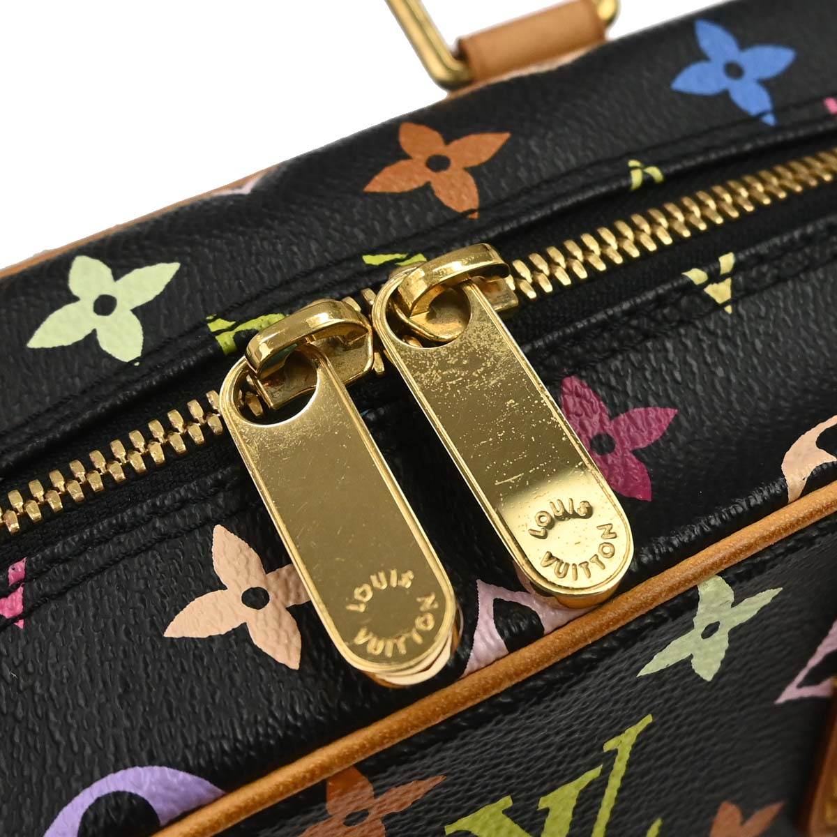 Louis Vuitton 2004 Black Monogram Multicolor Trouville Handbag M92662