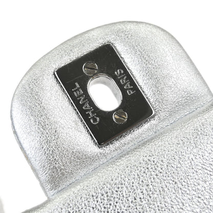 Chanel 2014 Silver Perforated Lambskin Classic Flap Shoulder Bag