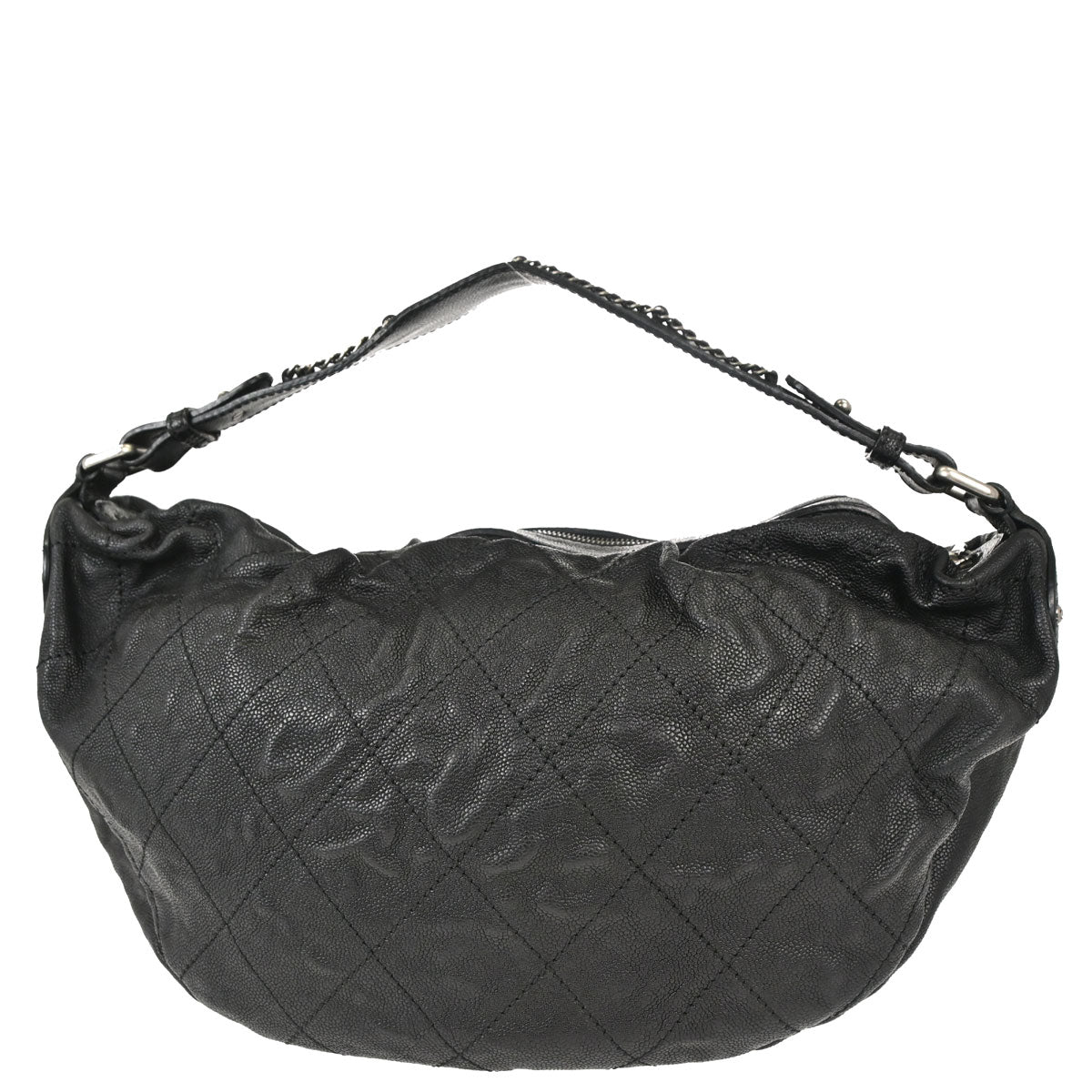 Chanel 2005-2006 Black Caviar Skin Outdoor Ligne Hobo Handbag