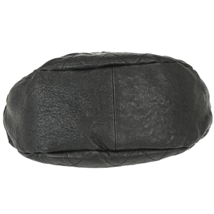 Chanel 2005-2006 Black Caviar Skin Outdoor Ligne Hobo Handbag