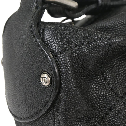 Chanel 2005-2006 Black Caviar Skin Outdoor Ligne Hobo Handbag