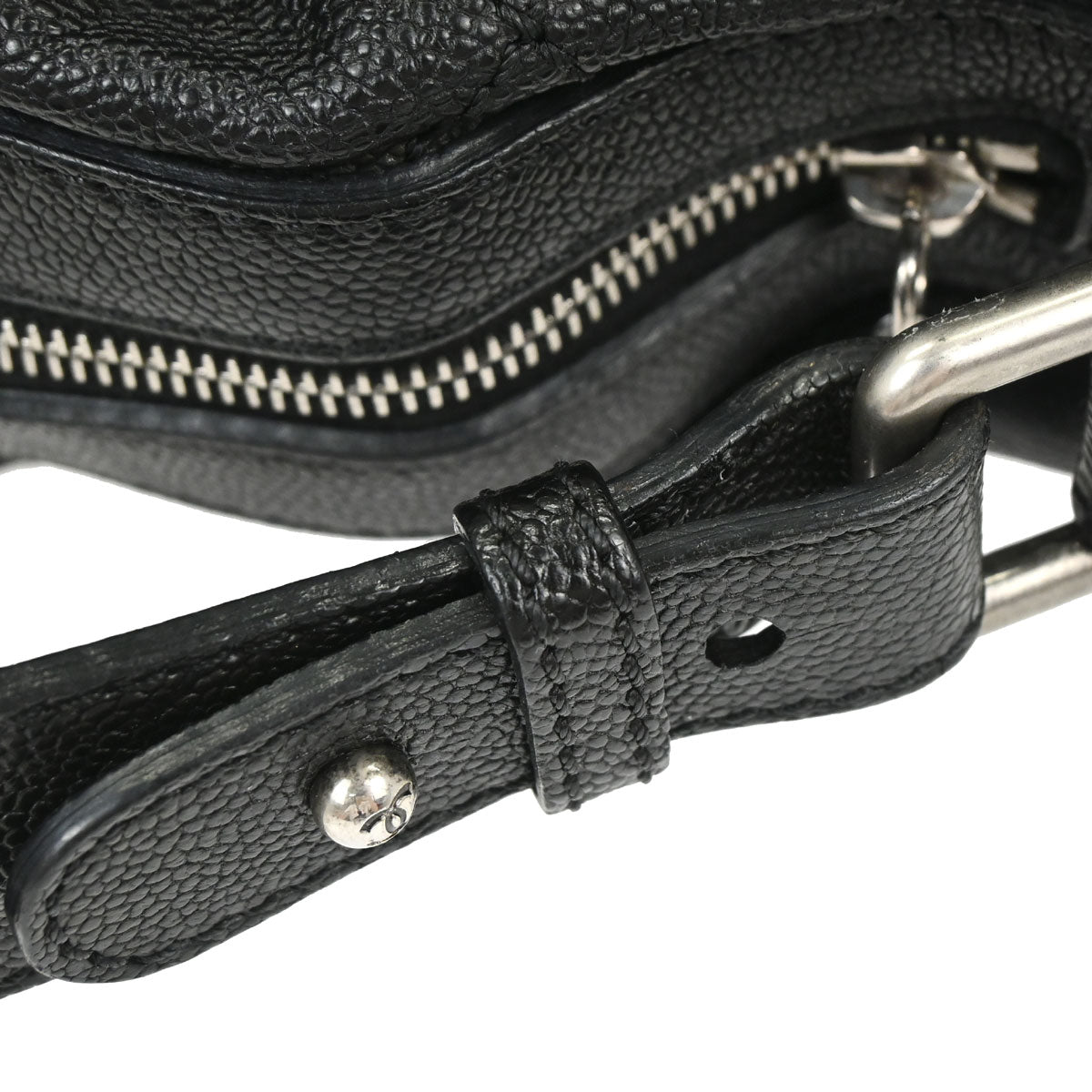 Chanel 2005-2006 Black Caviar Skin Outdoor Ligne Hobo Handbag