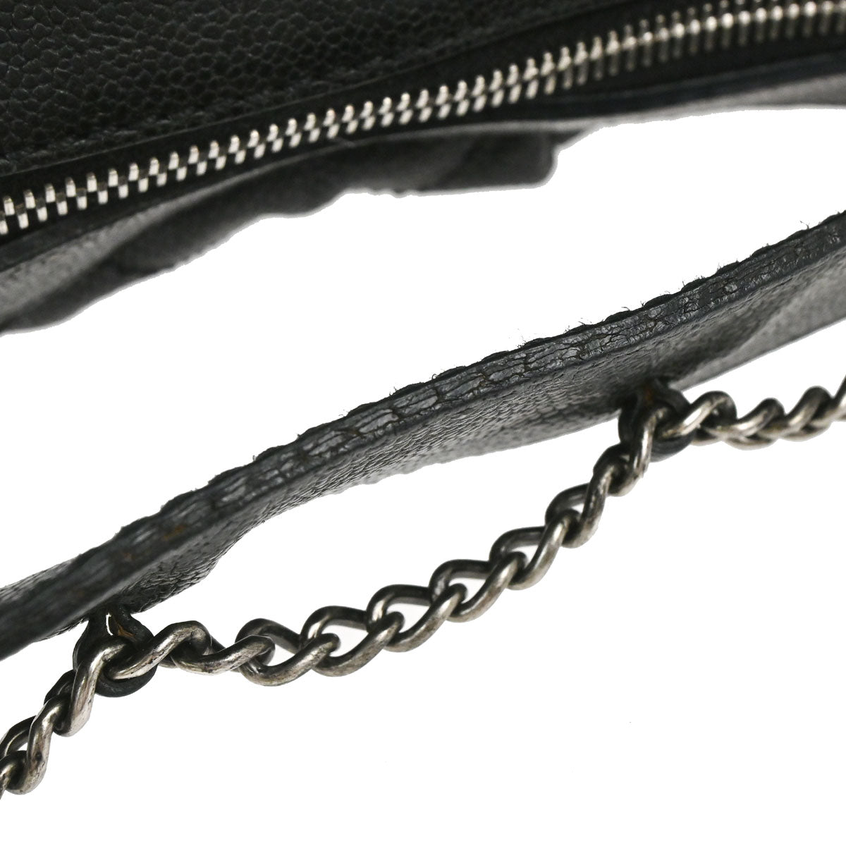 Chanel 2005-2006 Black Caviar Skin Outdoor Ligne Hobo Handbag