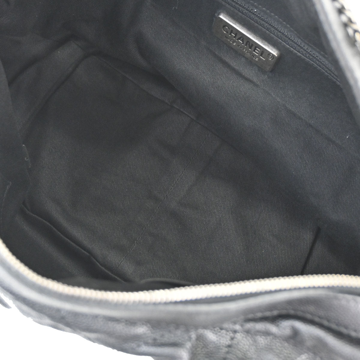 Chanel 2005-2006 Black Caviar Skin Outdoor Ligne Hobo Handbag