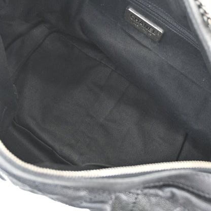 Chanel 2005-2006 Black Caviar Skin Outdoor Ligne Hobo Handbag