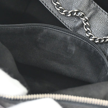 Chanel 2005-2006 Black Caviar Skin Outdoor Ligne Hobo Handbag