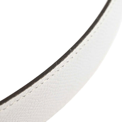 Hermes White Orange Epsom Box Calf Casaque Belt #100 Small Good
