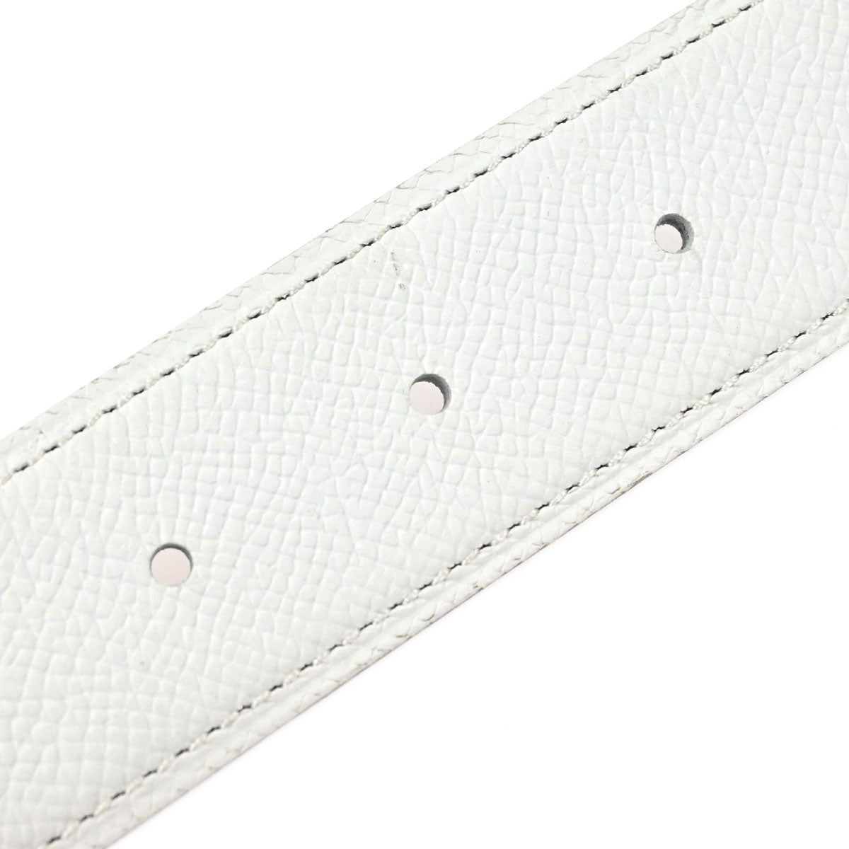 Hermes White Orange Epsom Box Calf Casaque Belt #100 Small Good