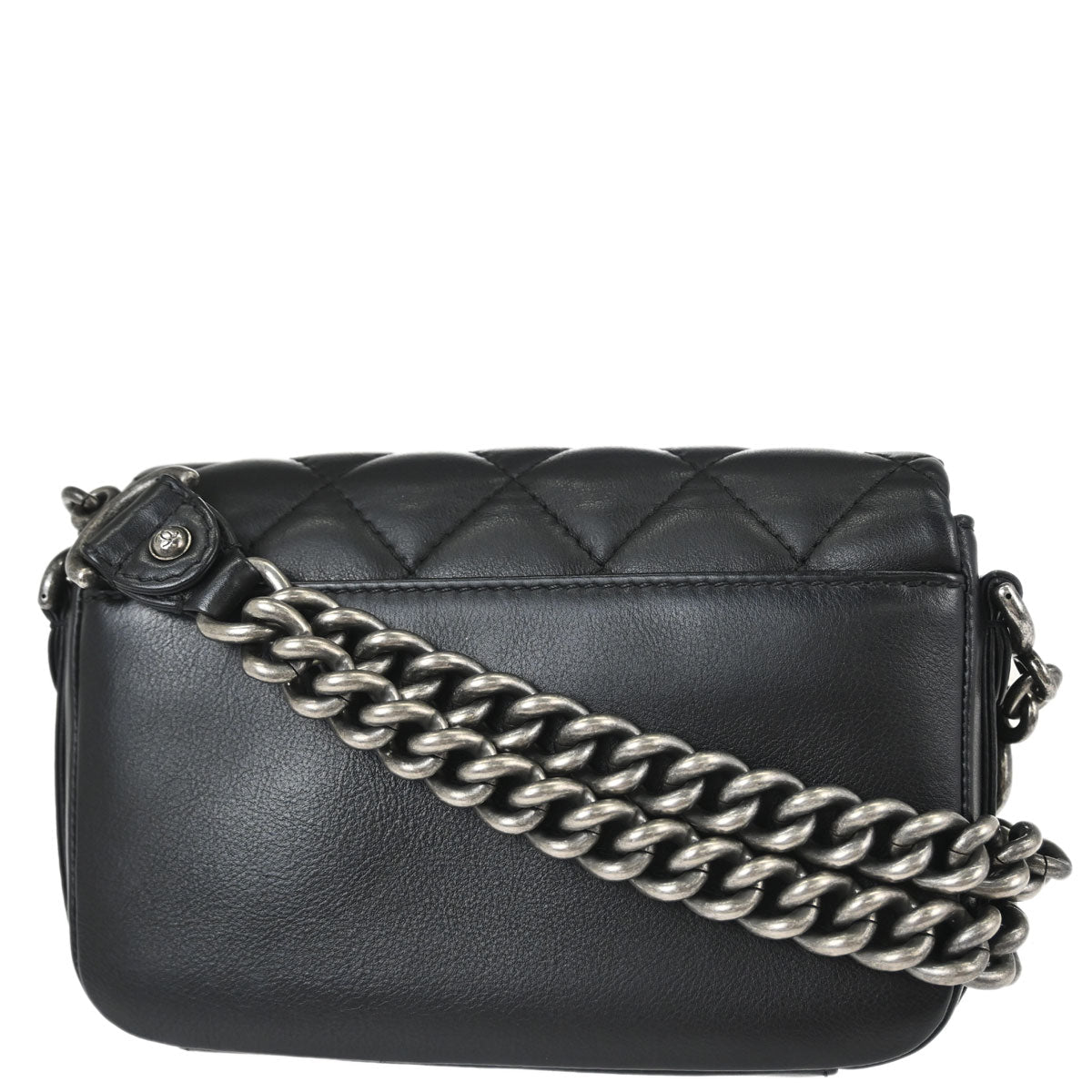 Chanel 2017-2018 Black Calfskin Small Rock My Shoulder Flap Bag 2way Shoulder Handbag