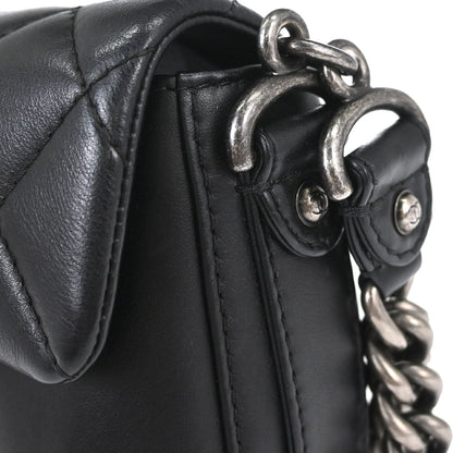 Chanel 2017-2018 Black Calfskin Small Rock My Shoulder Flap Bag 2way Shoulder Handbag