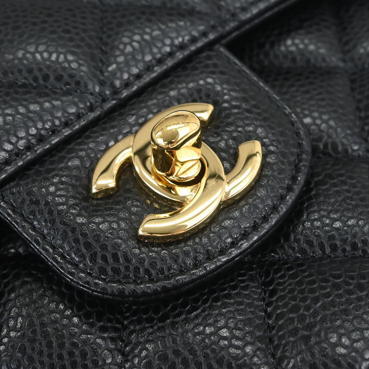 Chanel 2019 Black Caviar Skin Small Classic Double Flap Shoulder Bag