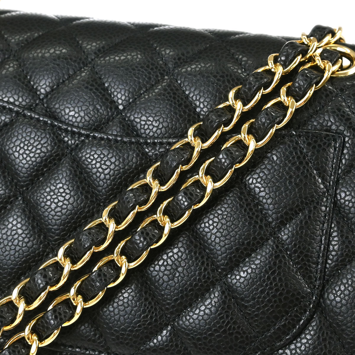 Chanel 2019 Black Caviar Skin Small Classic Double Flap Shoulder Bag