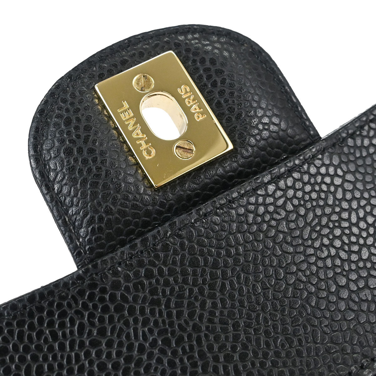 Chanel 2019 Black Caviar Skin Small Classic Double Flap Shoulder Bag