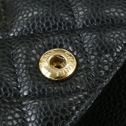 Chanel 2019 Black Caviar Skin Small Classic Double Flap Shoulder Bag