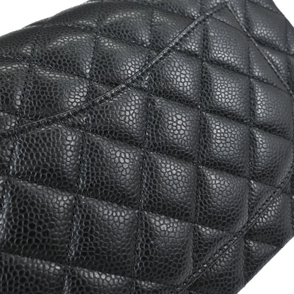 Chanel 2019 Black Caviar Skin Small Classic Double Flap Shoulder Bag
