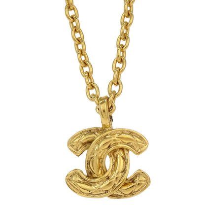 Chanel CC Chain Pendant Necklace Gold 3858