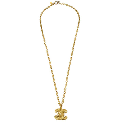 Chanel CC Chain Pendant Necklace Gold 3858
