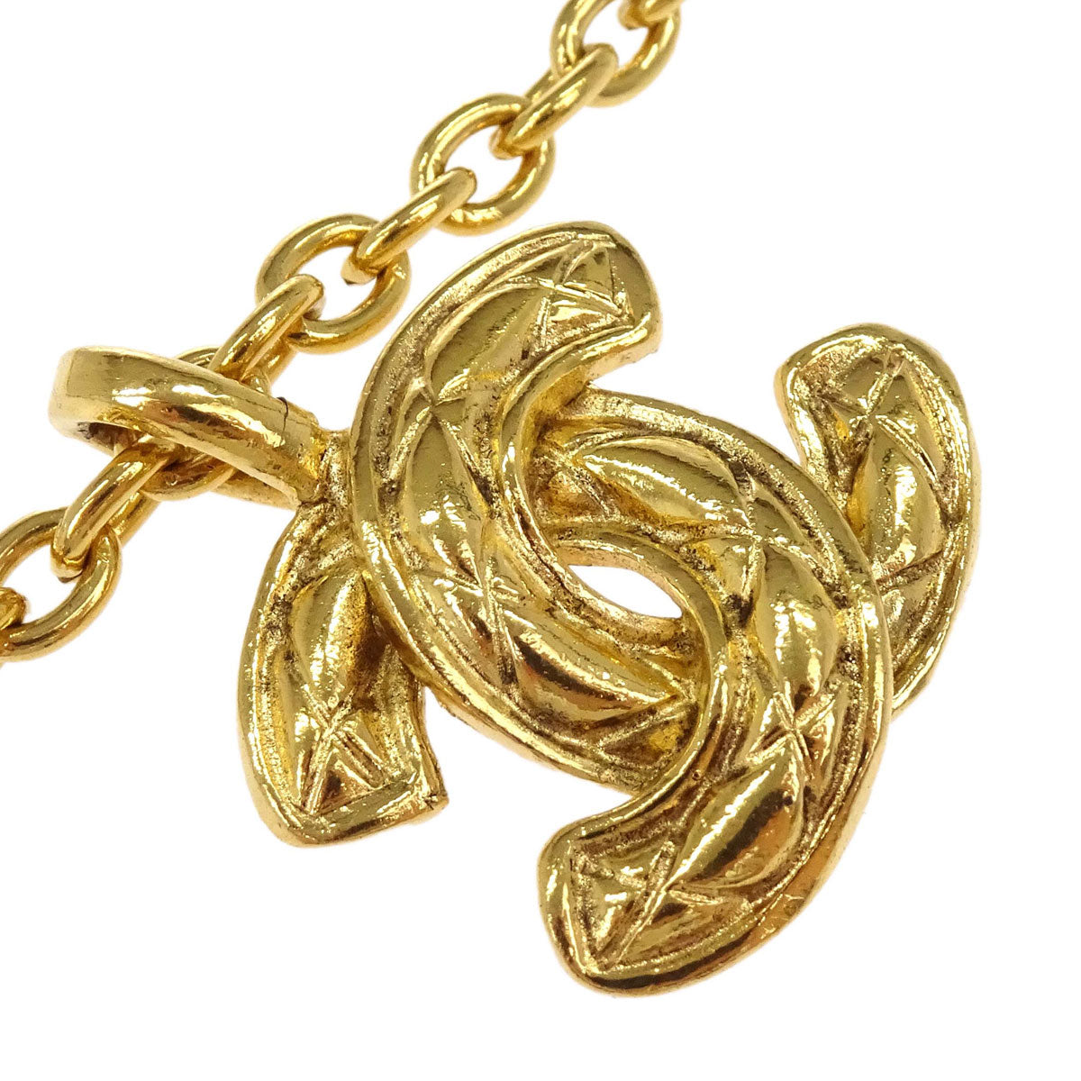 Chanel CC Chain Pendant Necklace Gold 3858