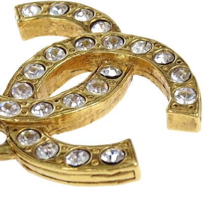 Chanel CC Chain Pendant Necklace Gold Rhinestone