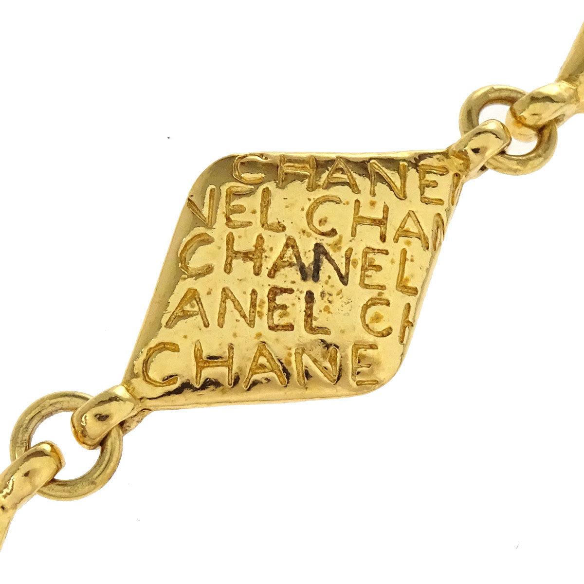 Chanel Gold Chain Rhombus Necklace