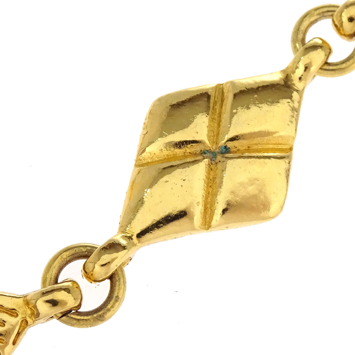 Chanel Gold Chain Rhombus Necklace