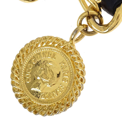 Chanel Chain Belt Medallion Gold Black 26 Small Good