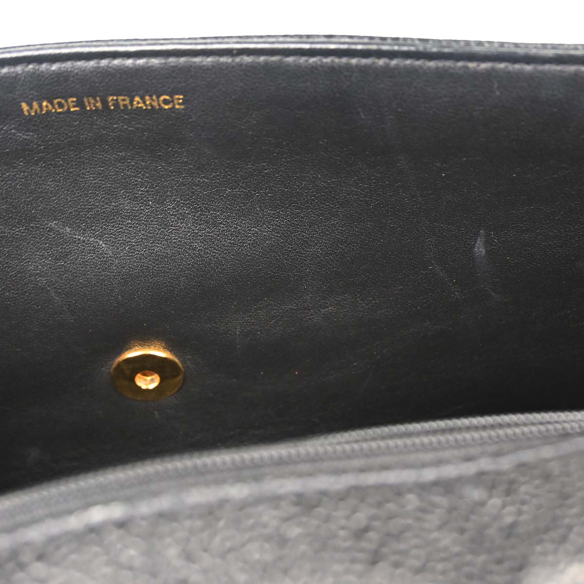 Chanel 1994-1996 Black Caviar Skin Horizontal Stitch Shoulder Bag