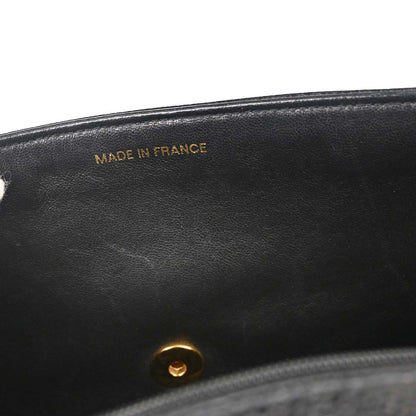 Chanel 1994-1996 Black Caviar Skin Horizontal Stitch Shoulder Bag