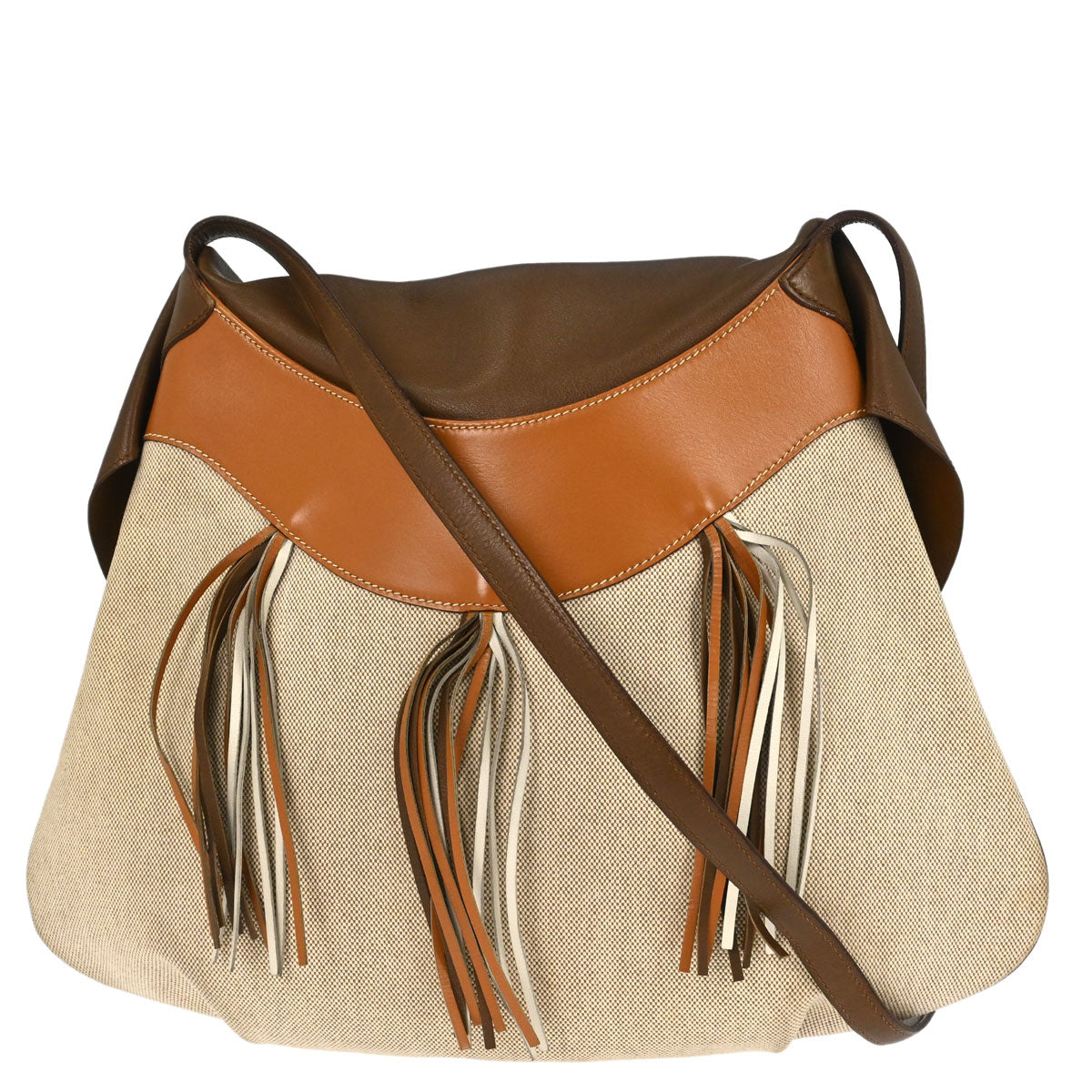 Hermes Gold Brown Toile H Box Calf Barenia Shoulder Bag