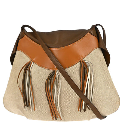 Hermes Gold Brown Toile H Box Calf Barenia Shoulder Bag